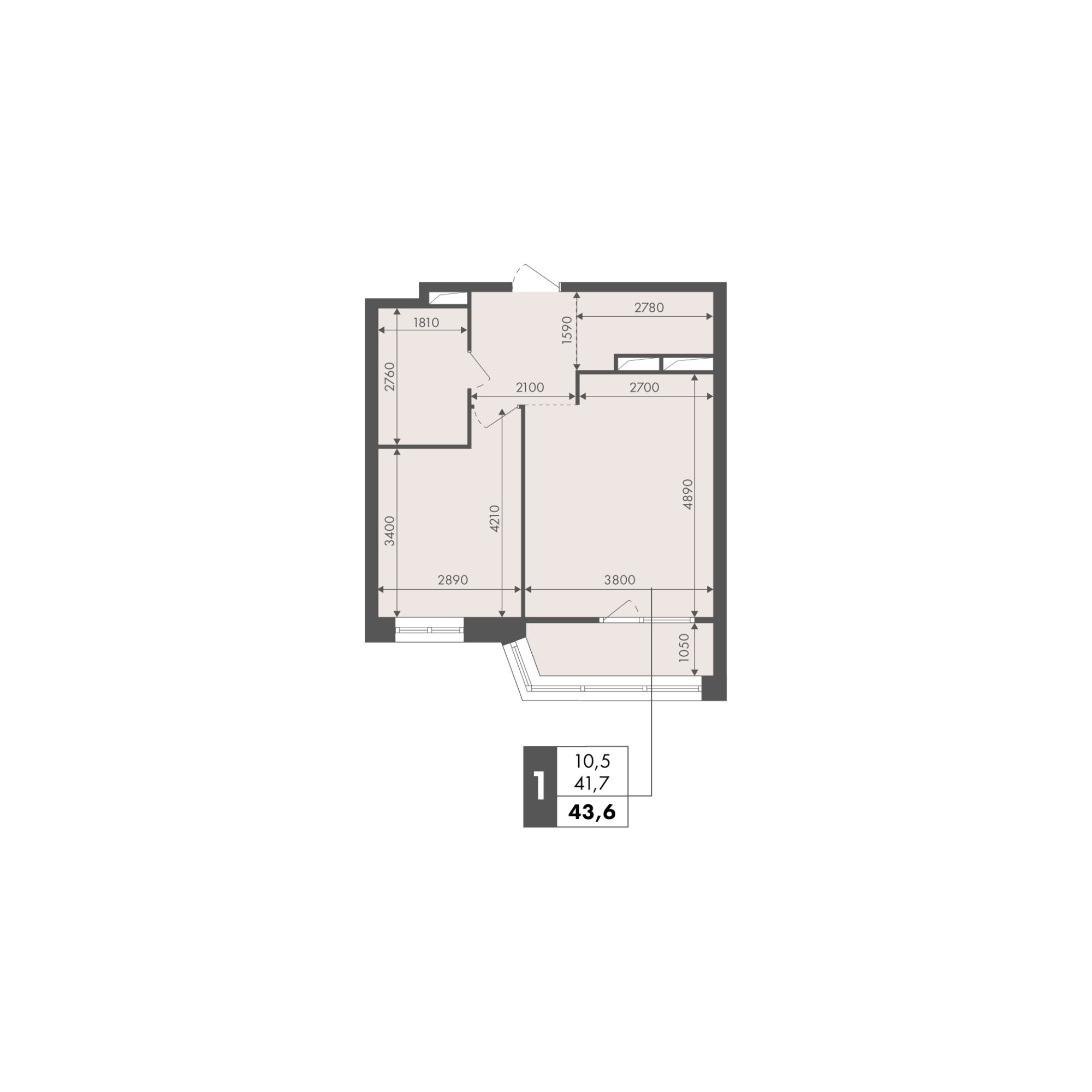 Планировка 1-комн. 17