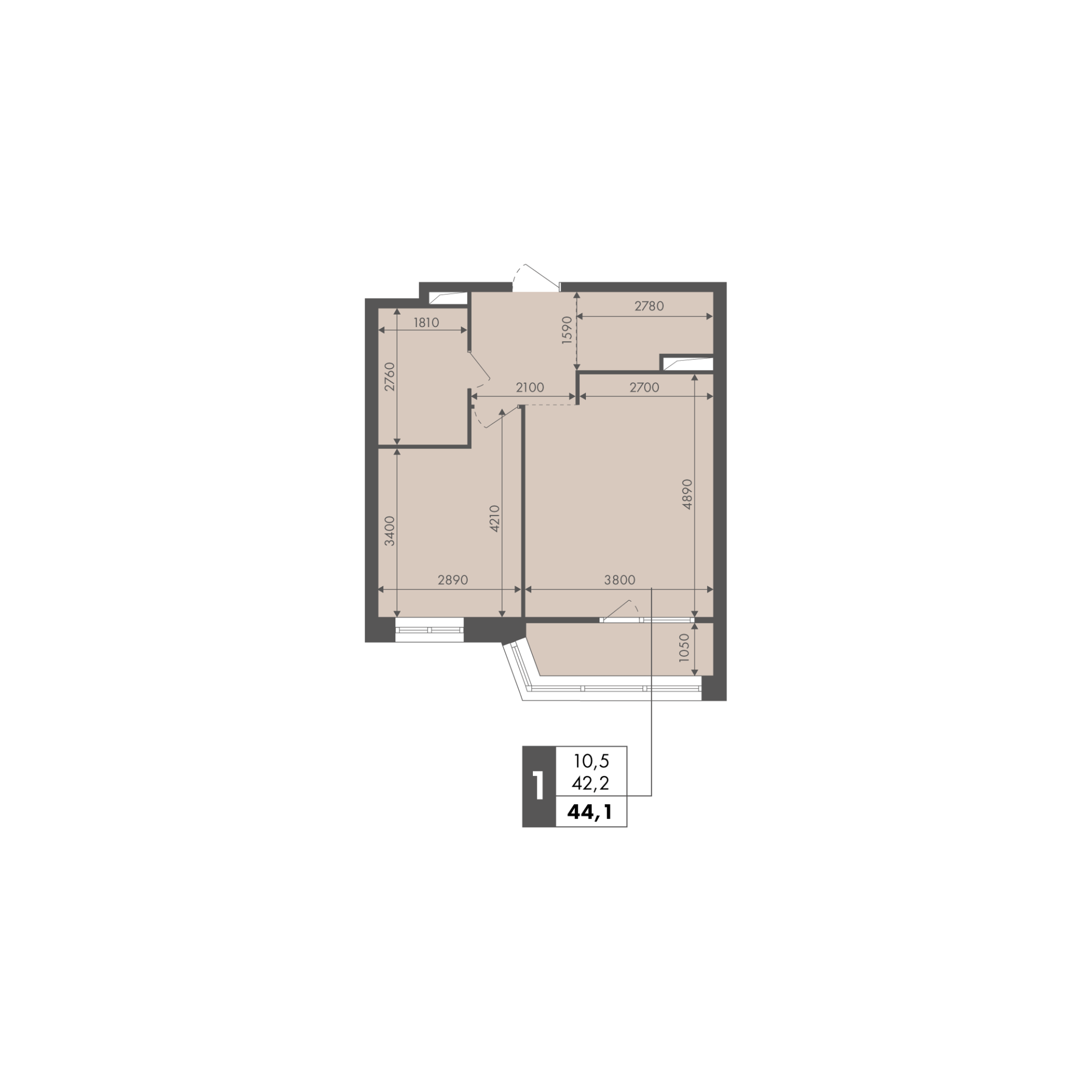 Планировка 1-комн. 11