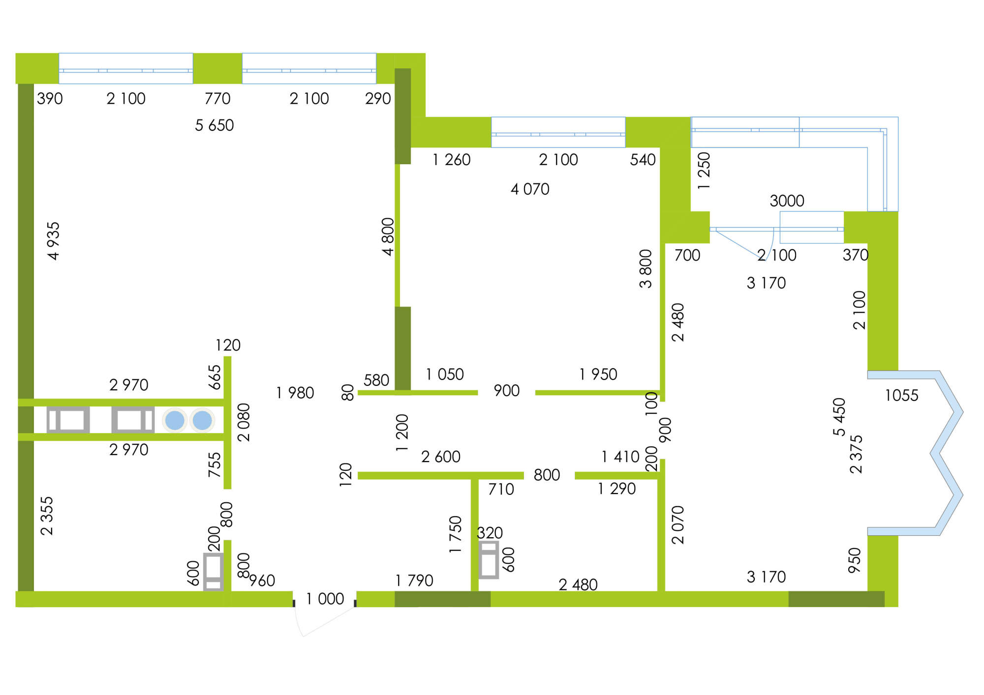 Планировка 2-комн. 1