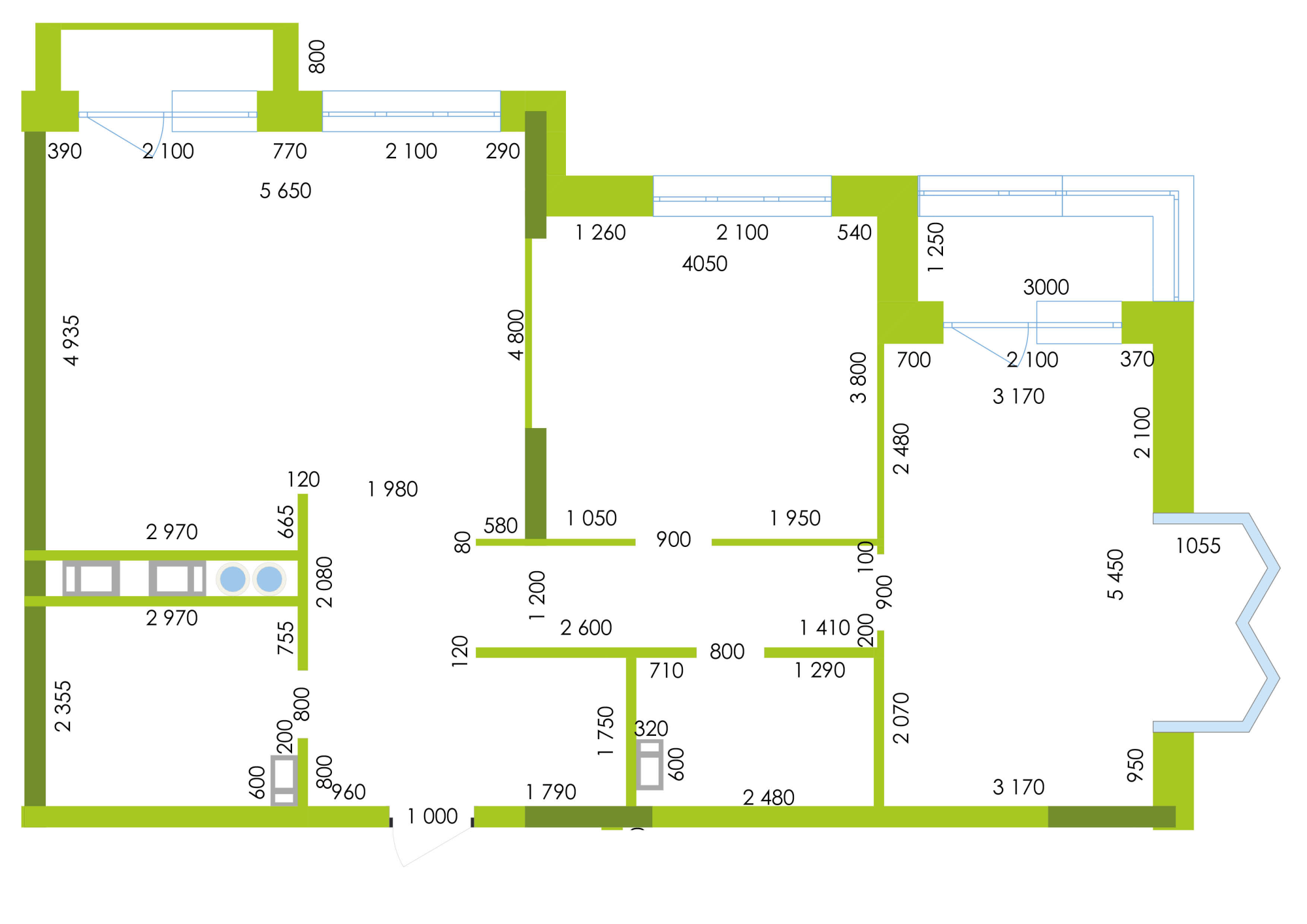 Планировка 2-комн. 1