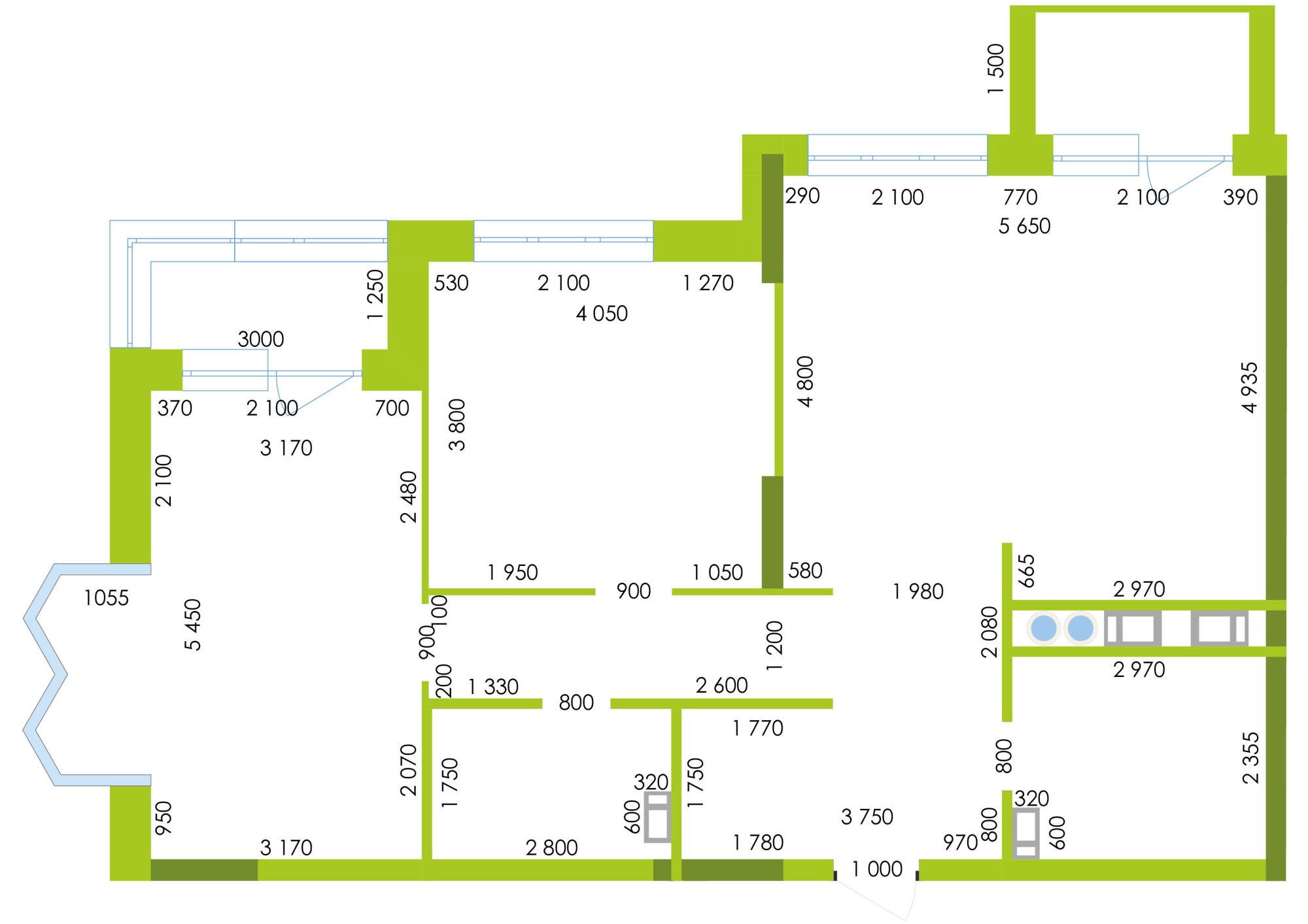 Планировка 2-комн. 1