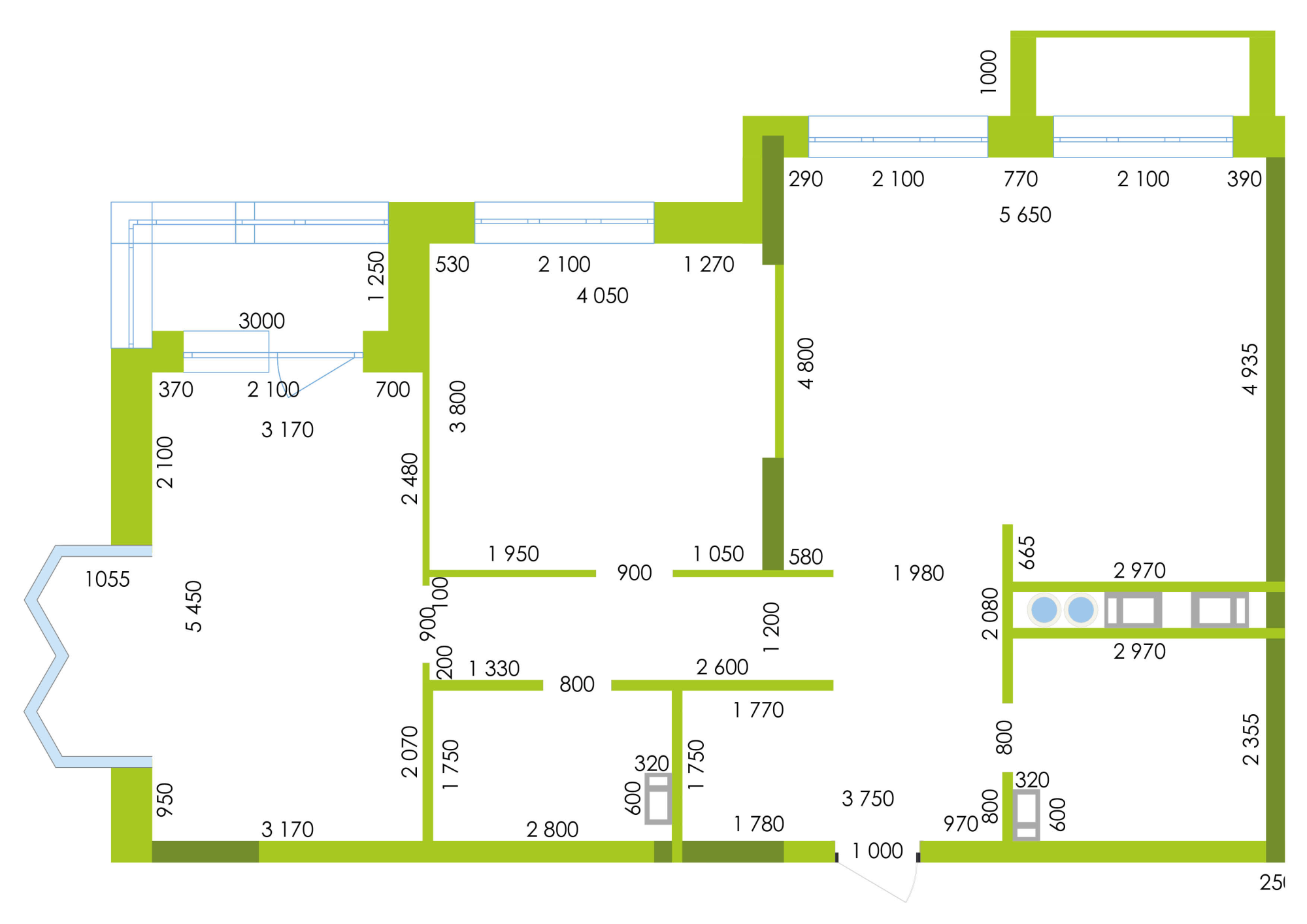Планировка 2-комн. 1