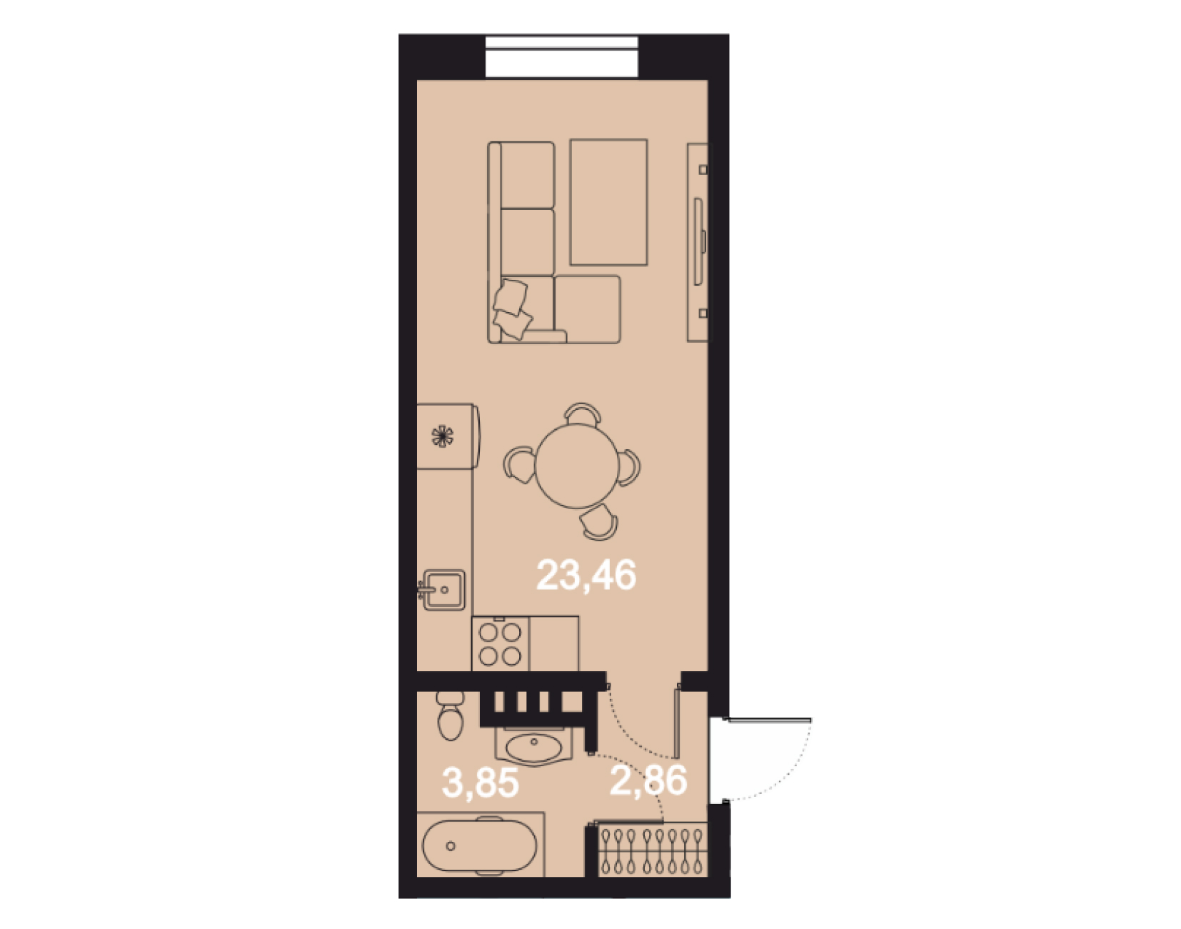 Планировка 1-комн. 1