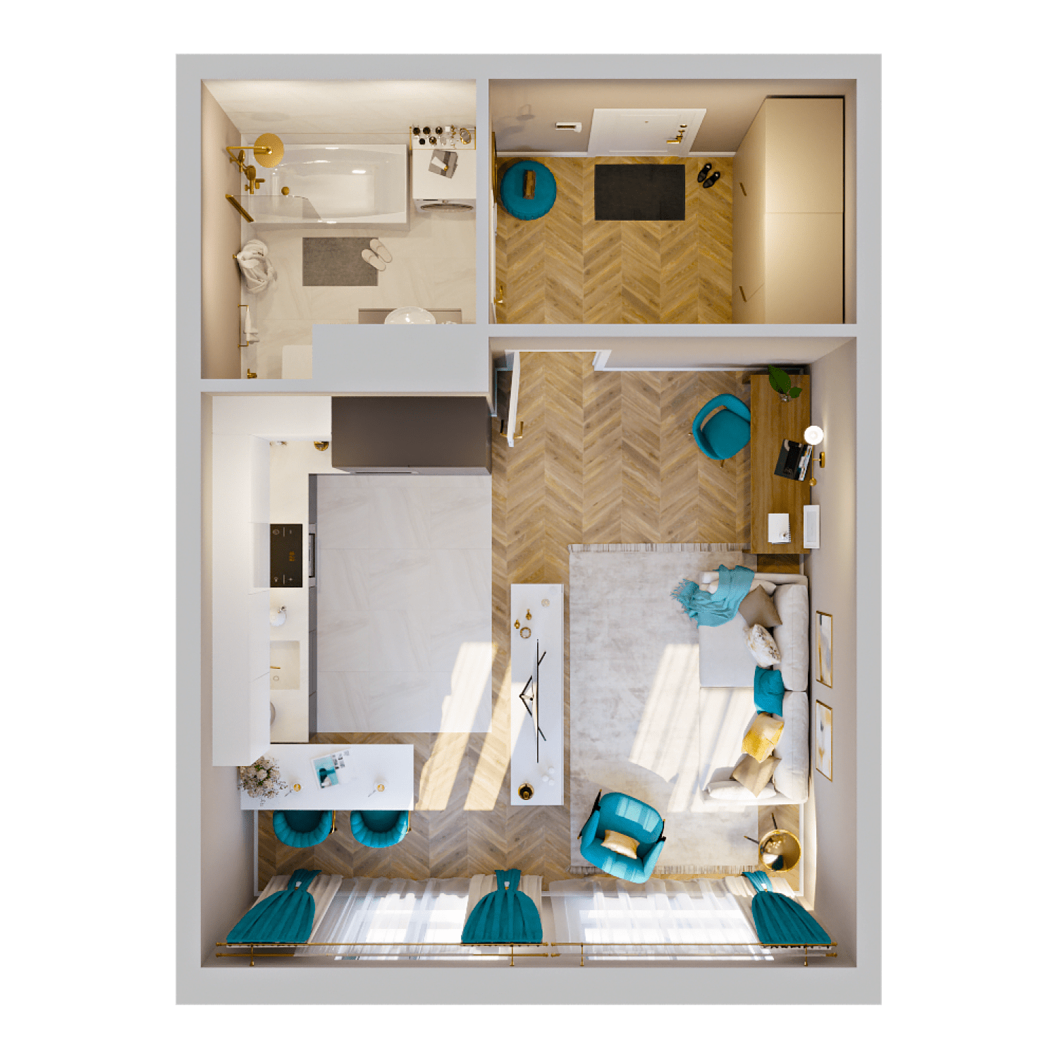 Планировка 1-комн. 2