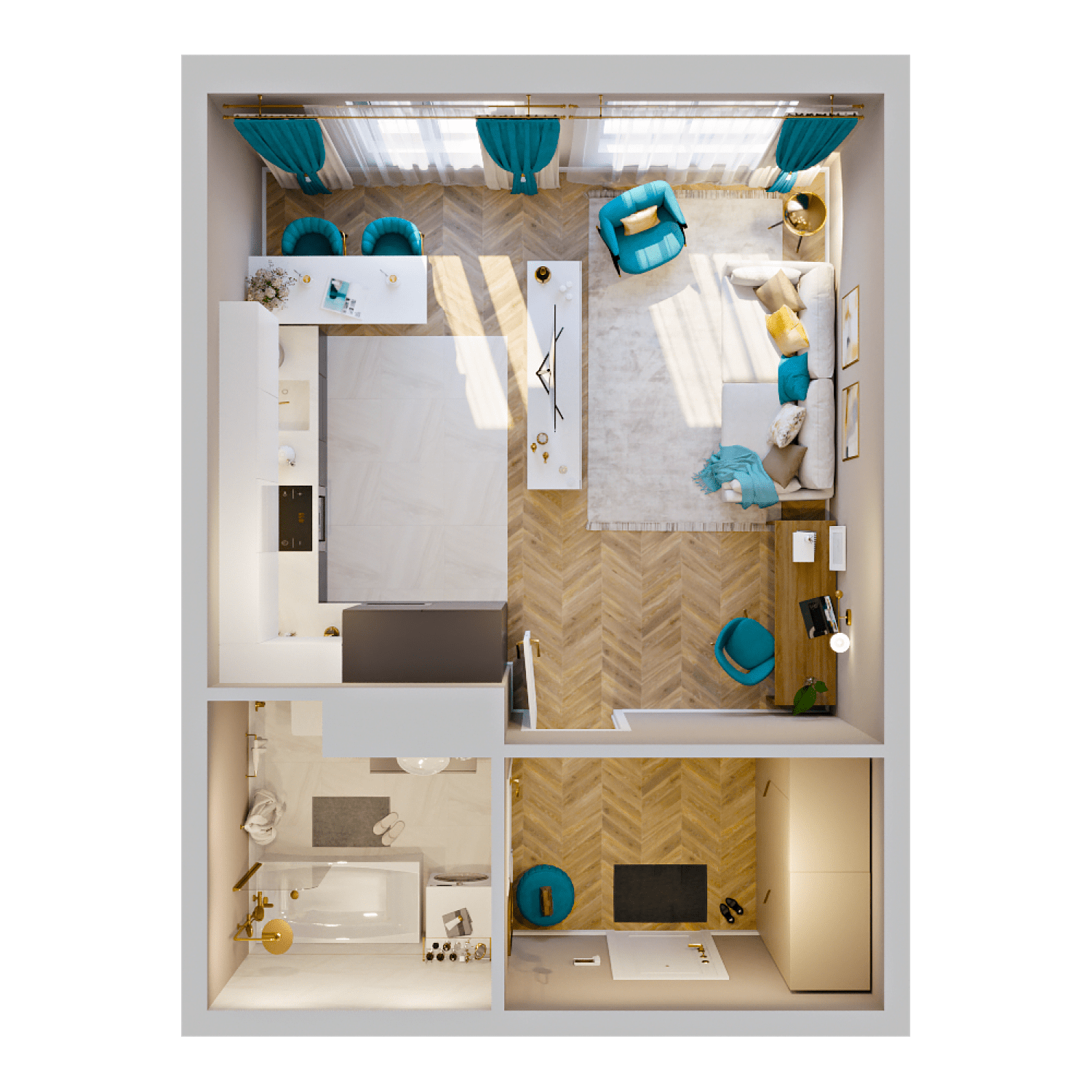 Планировка 1-комн. 2