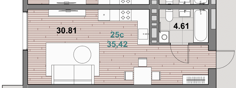 Планировка 1-комн. 1