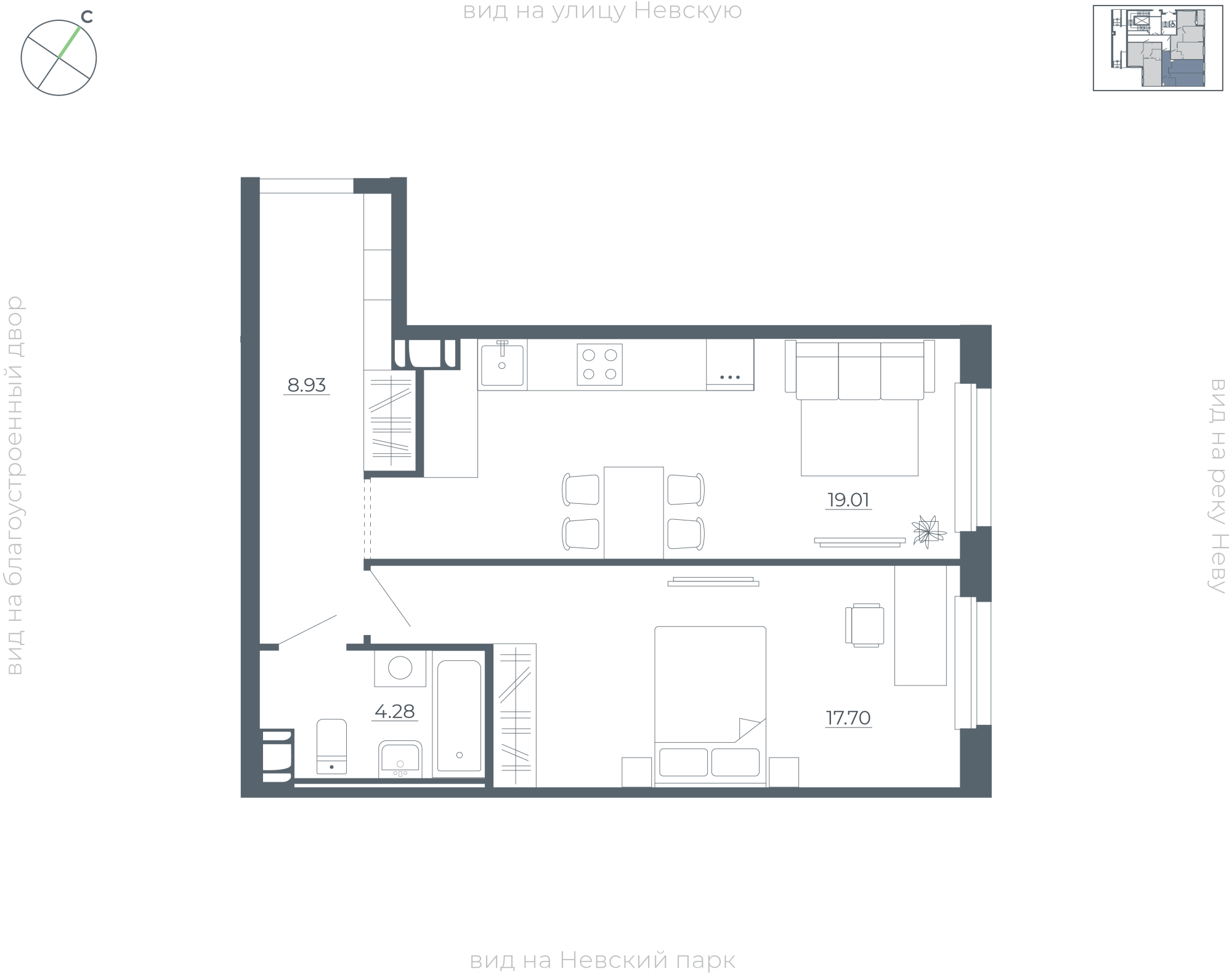Планировка 1-комн. 2