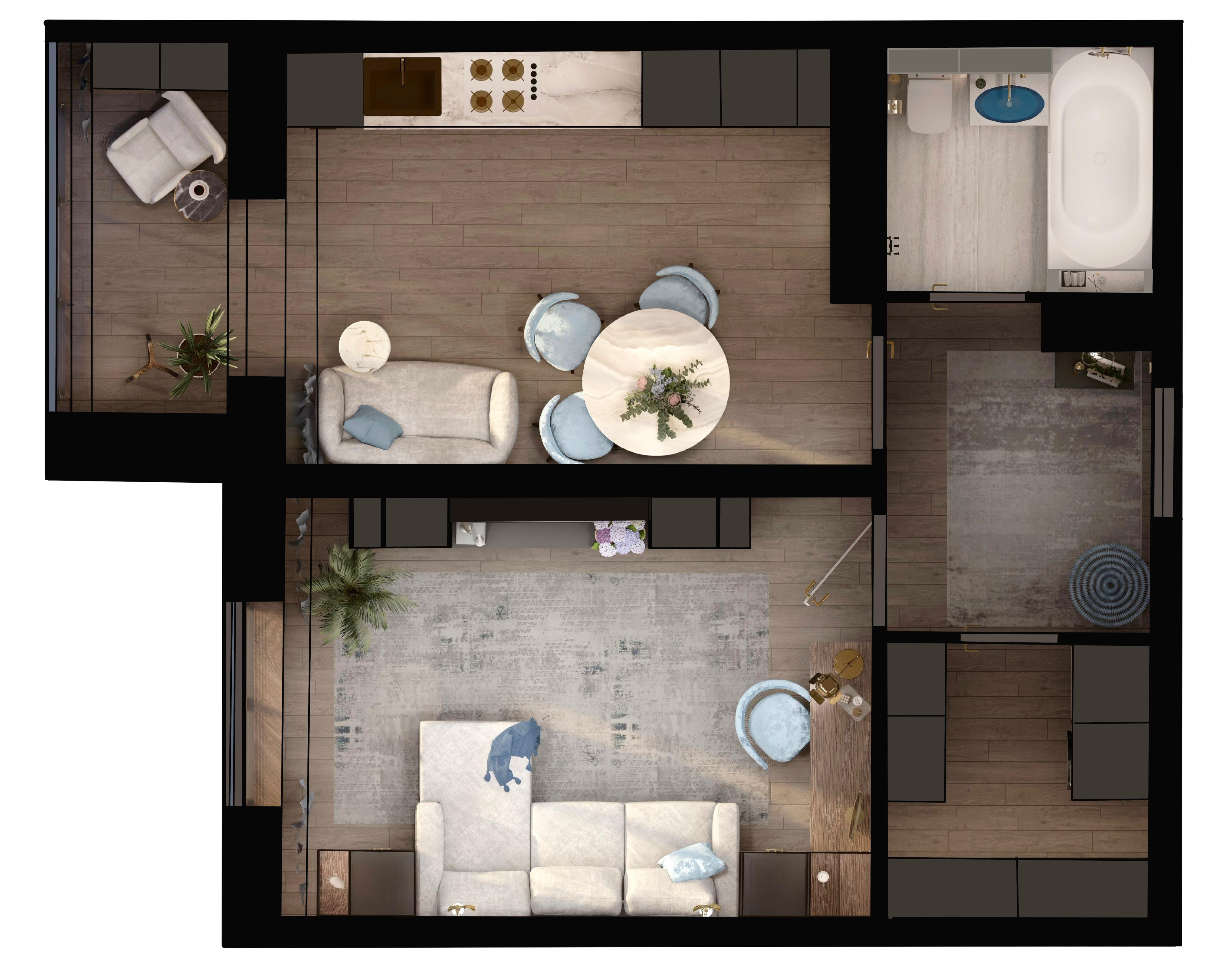 Планировка 1-комн. 2