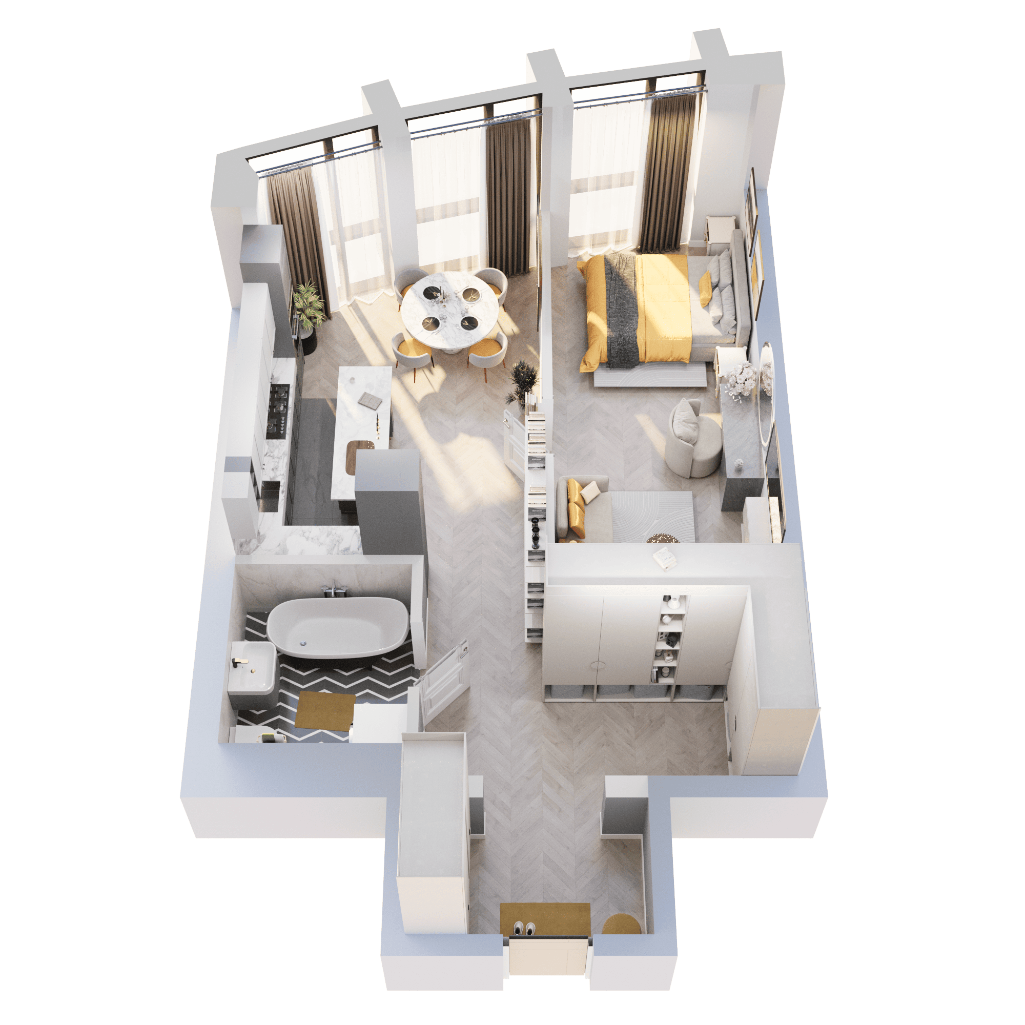 Планировка 1-комн. 1