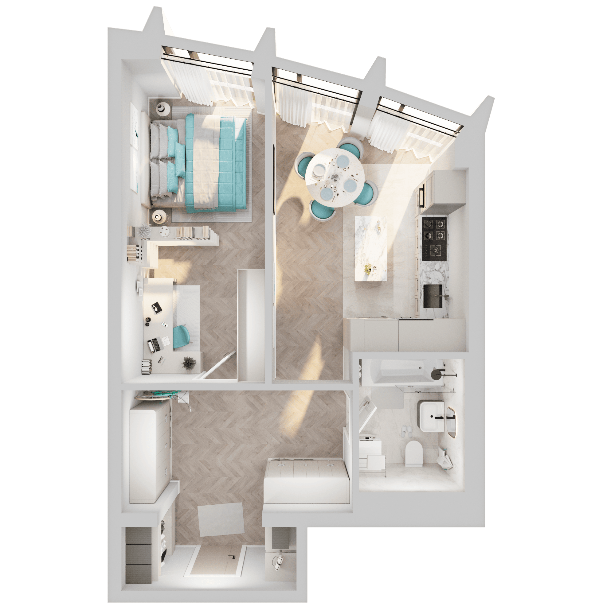 Планировка 1-комн. 2