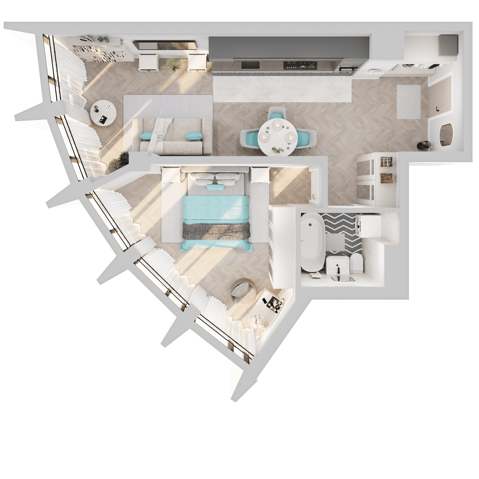 Планировка 1-комн. 2