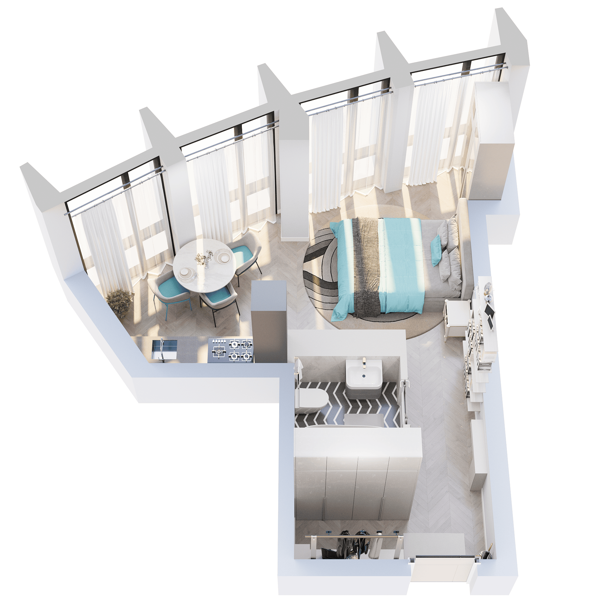 Планировка 1-комн. 1