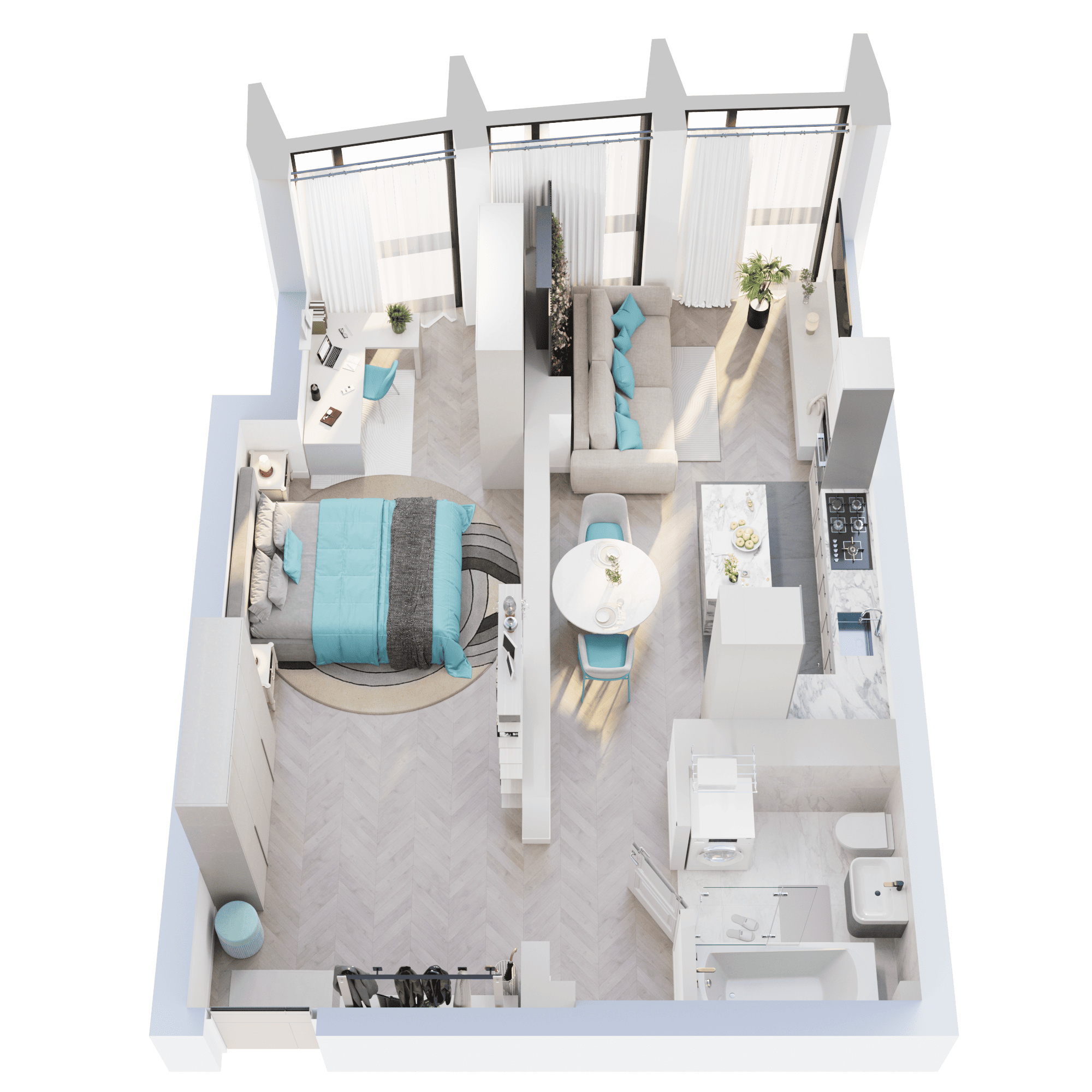 Планировка 1-комн. 1