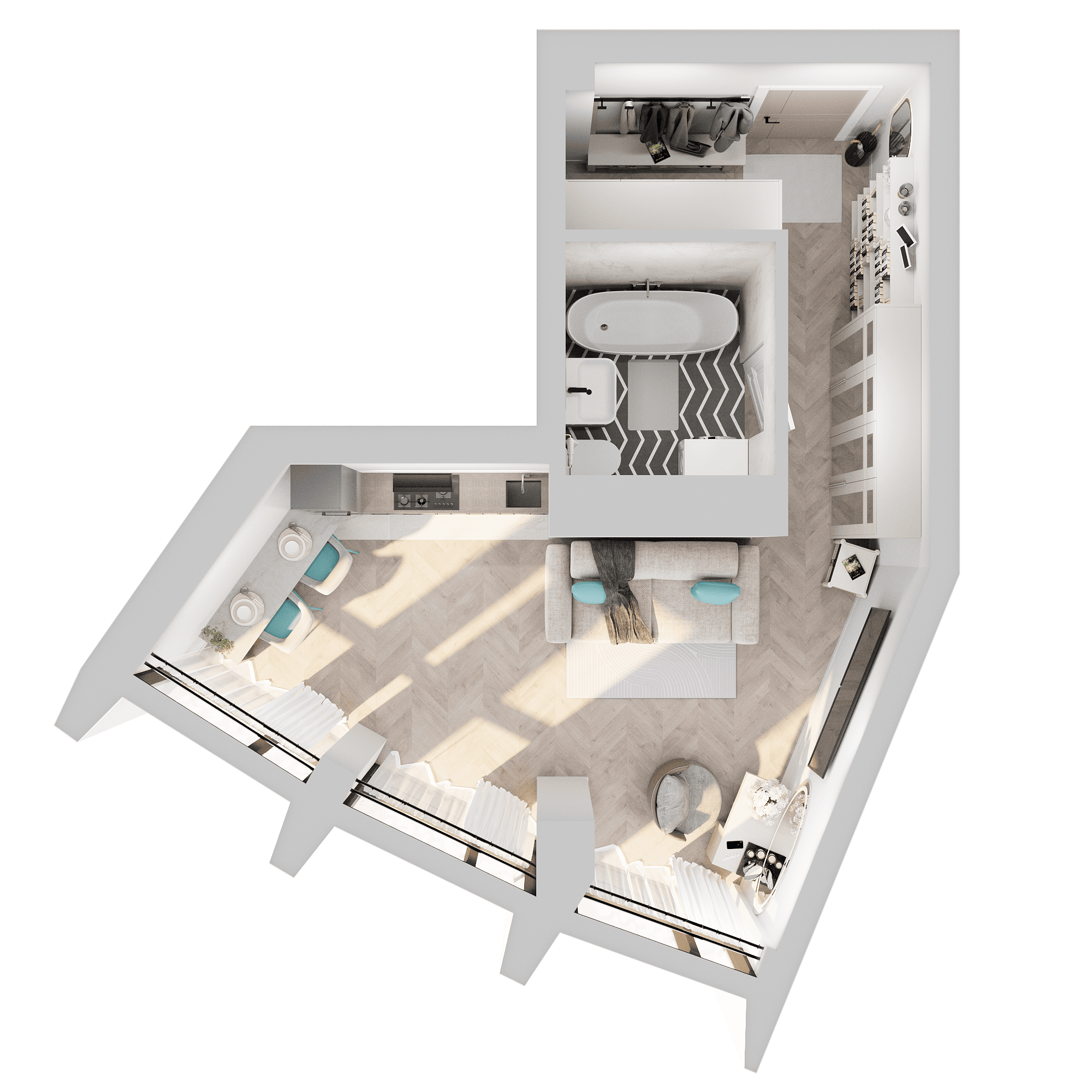 Планировка 1-комн. 2