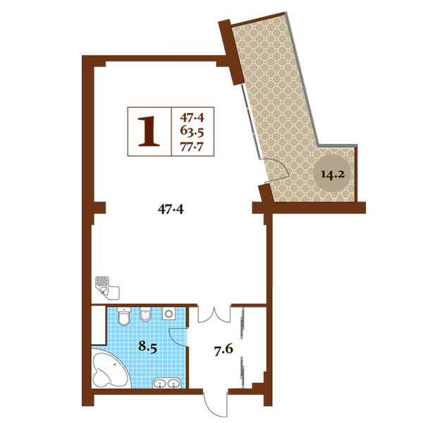 Планировка Студия 12