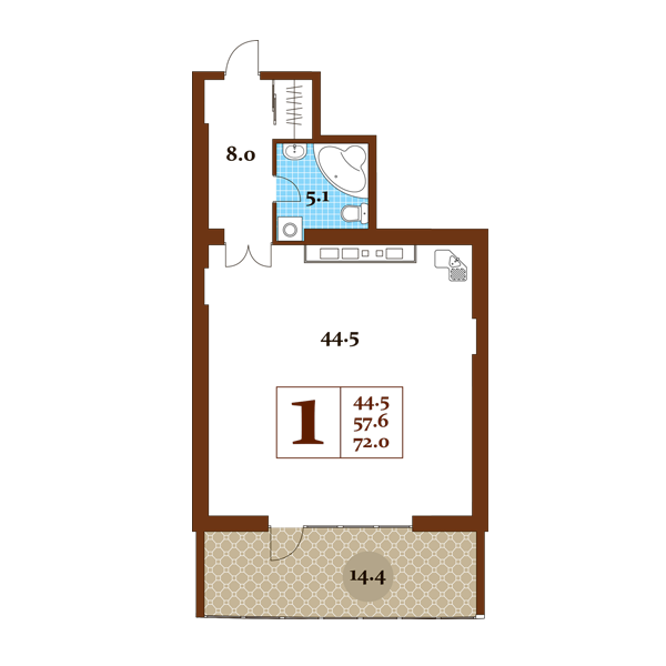 Планировка Студия 12