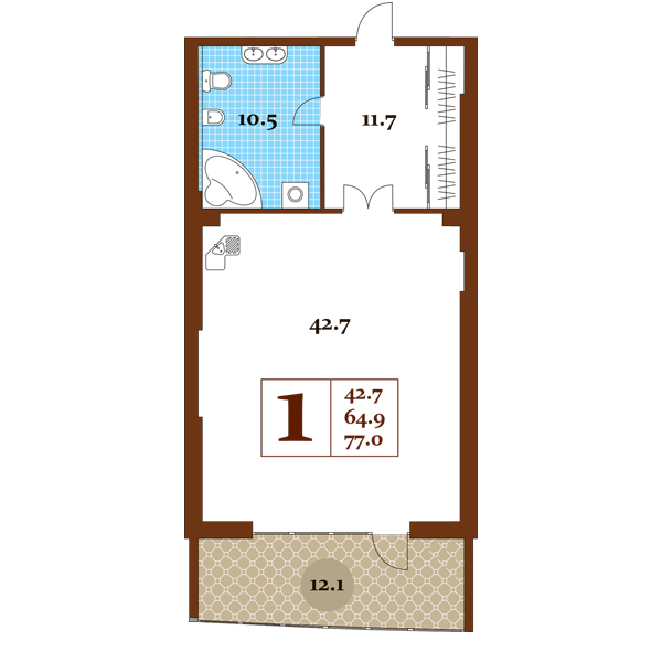 Планировка Студия 12