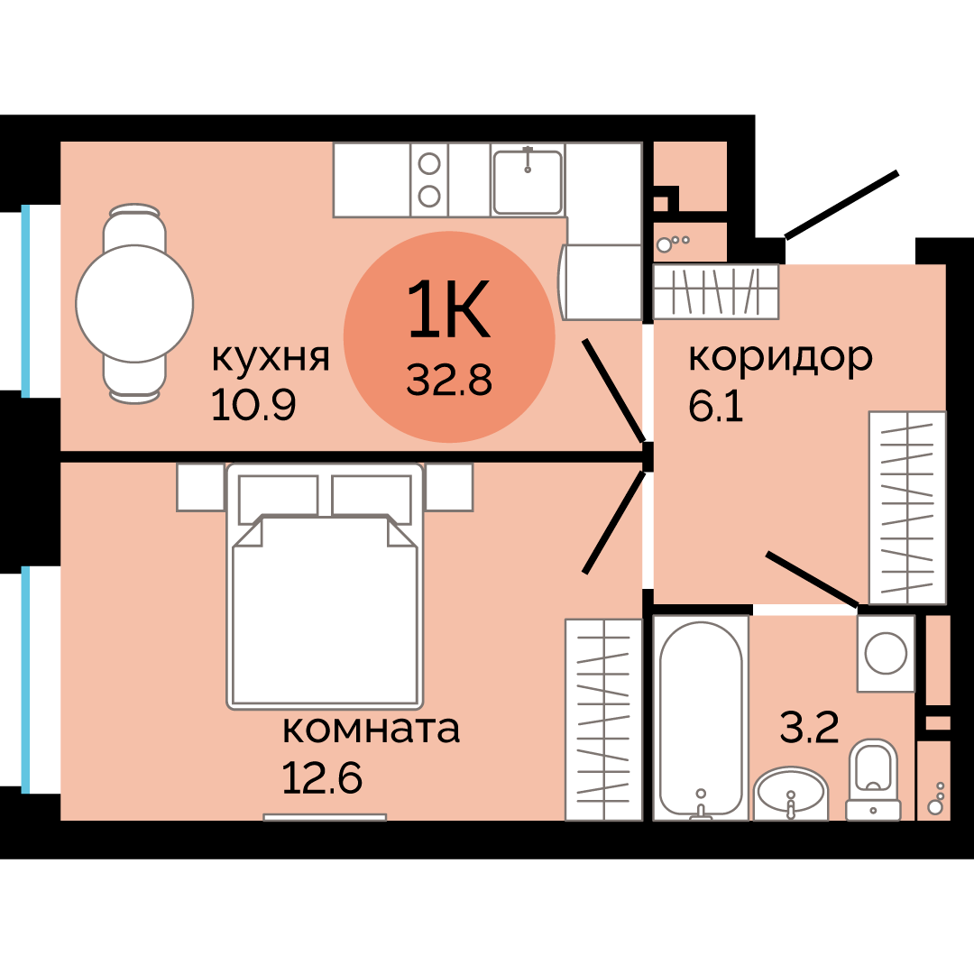 Планировка 1-комн.