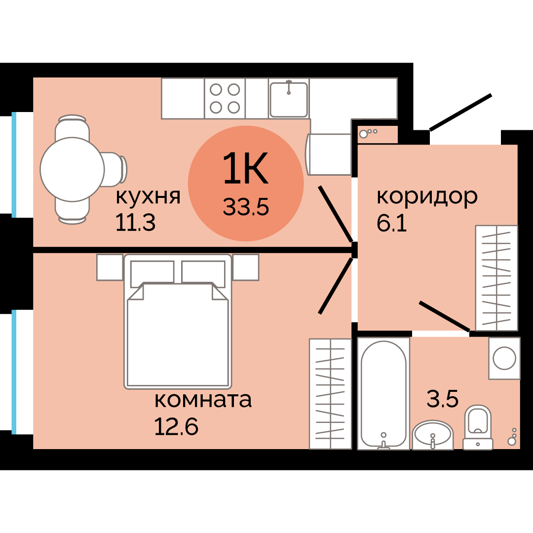 Планировка 1-комн.