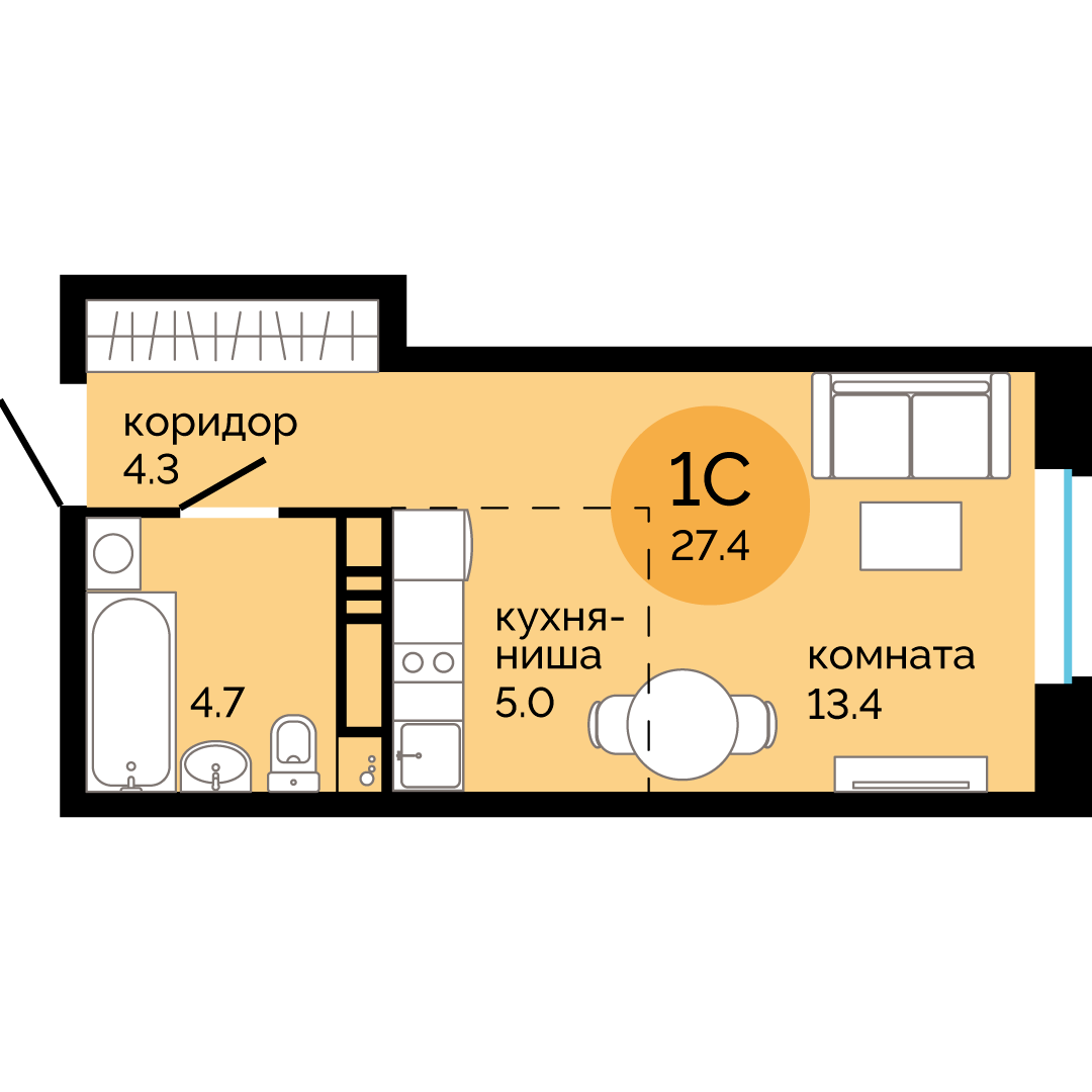 Планировка Студия