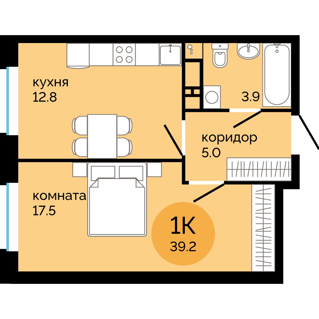Планировка 1-комн.
