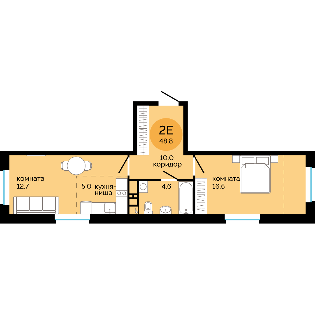 Планировка 2-комн.