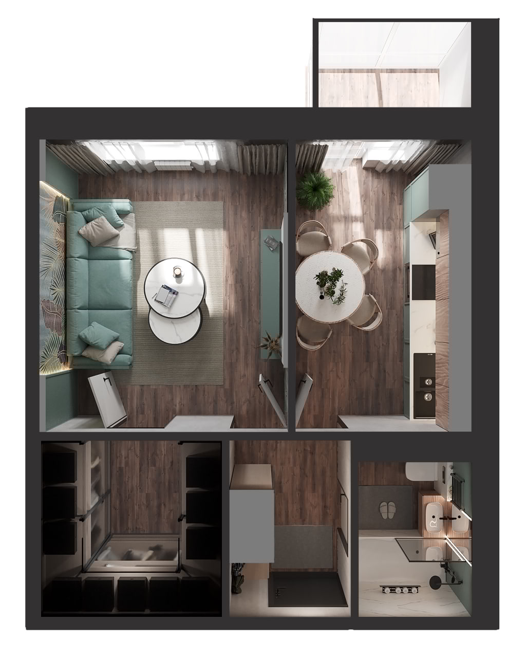 Планировка 1-комн. 8