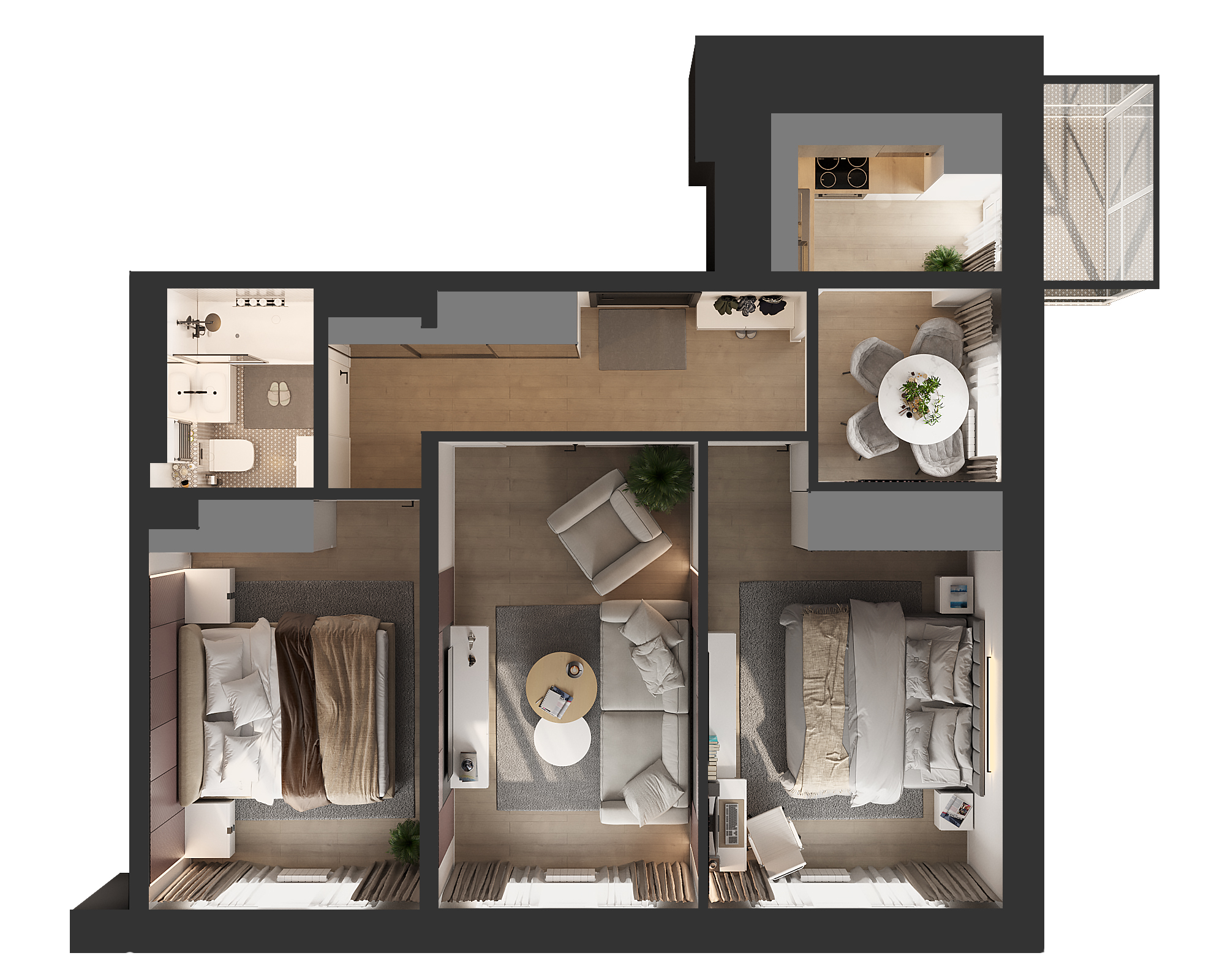 Планировка 3-комн. 13