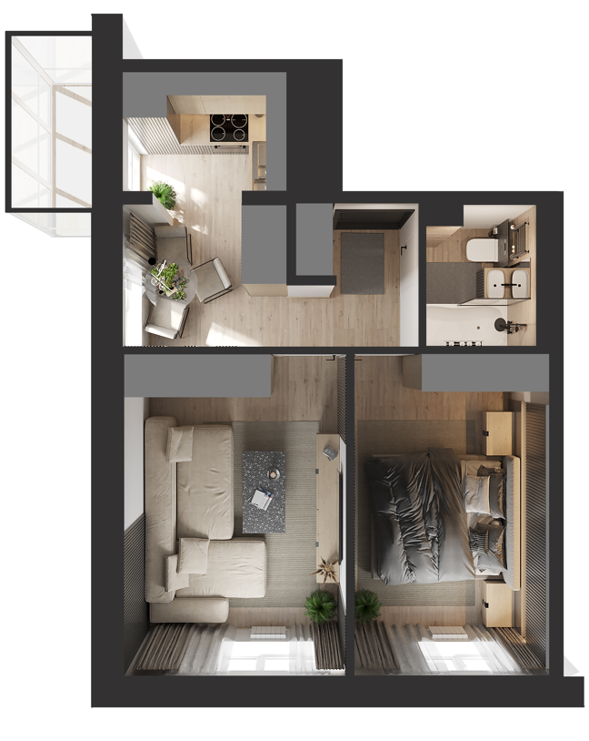 Планировка 1-комн. 11