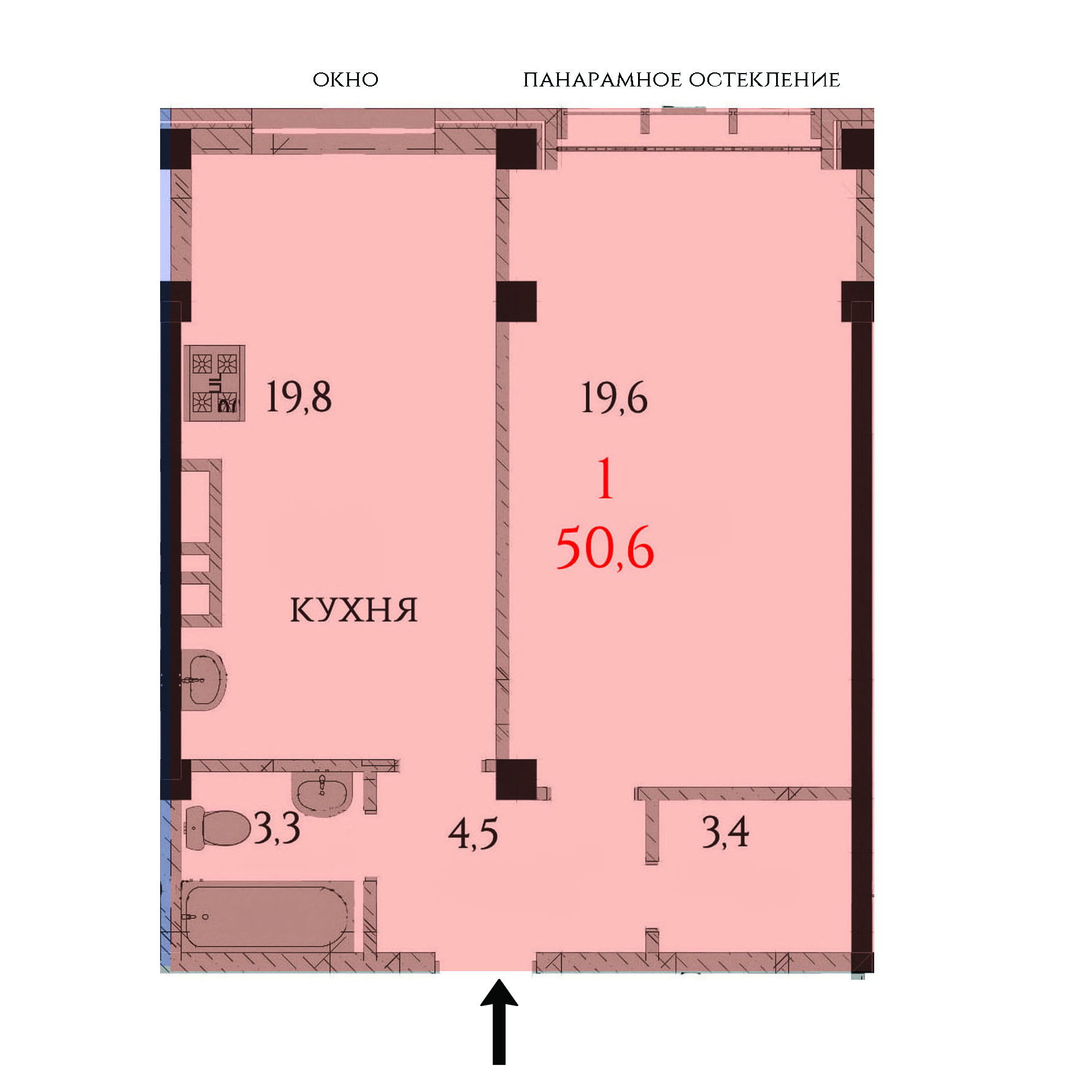 Планировка 1-комн. 1