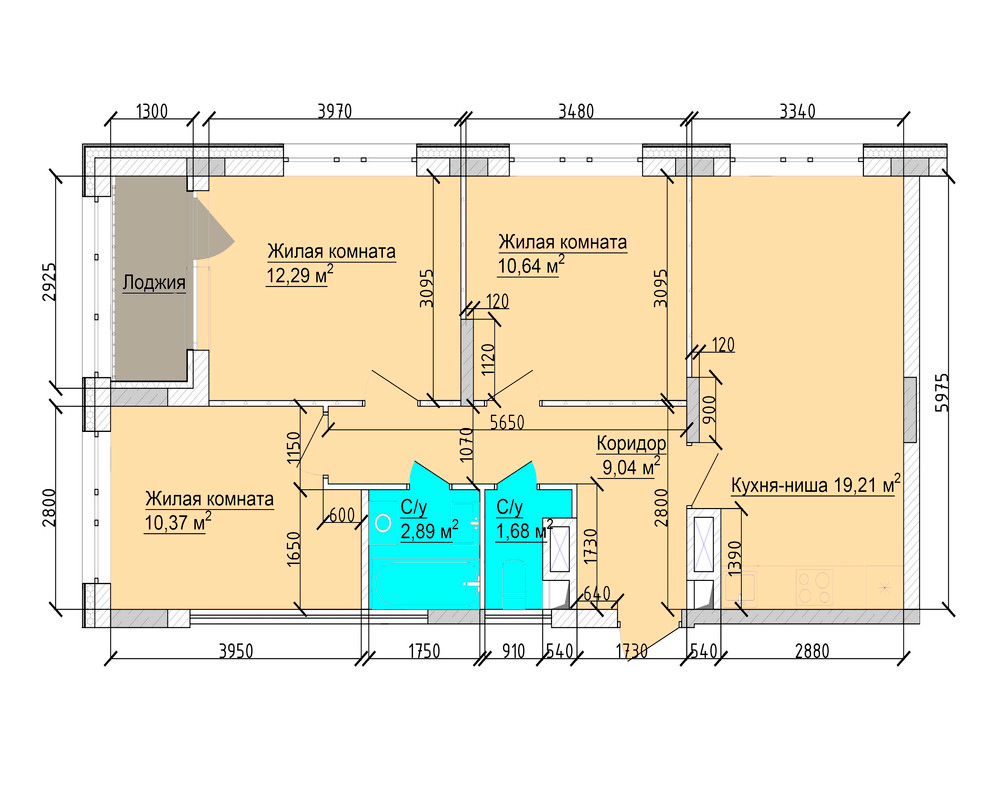 Планировка 4-комн. 11