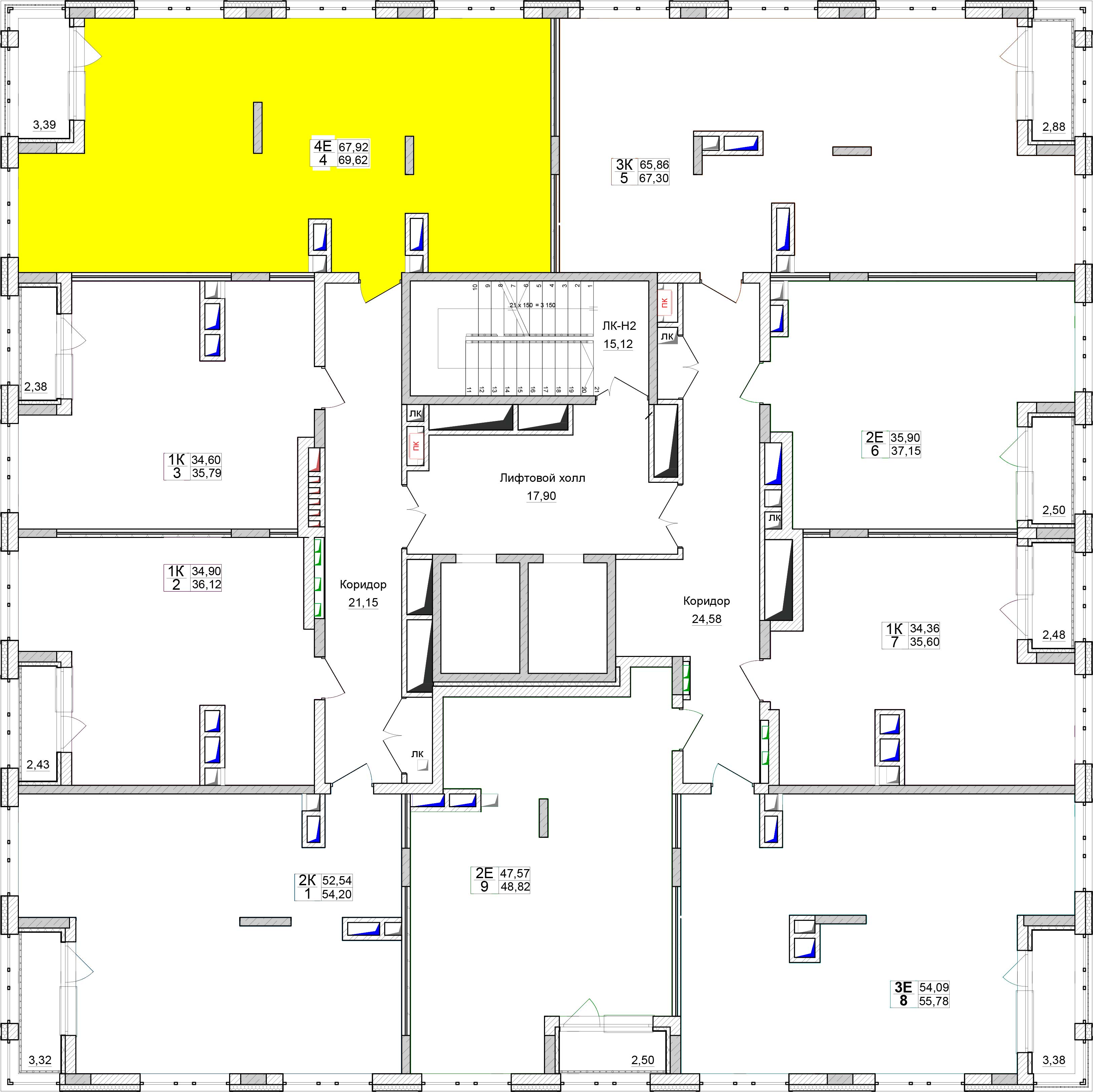 Планировка 4-комн. 10