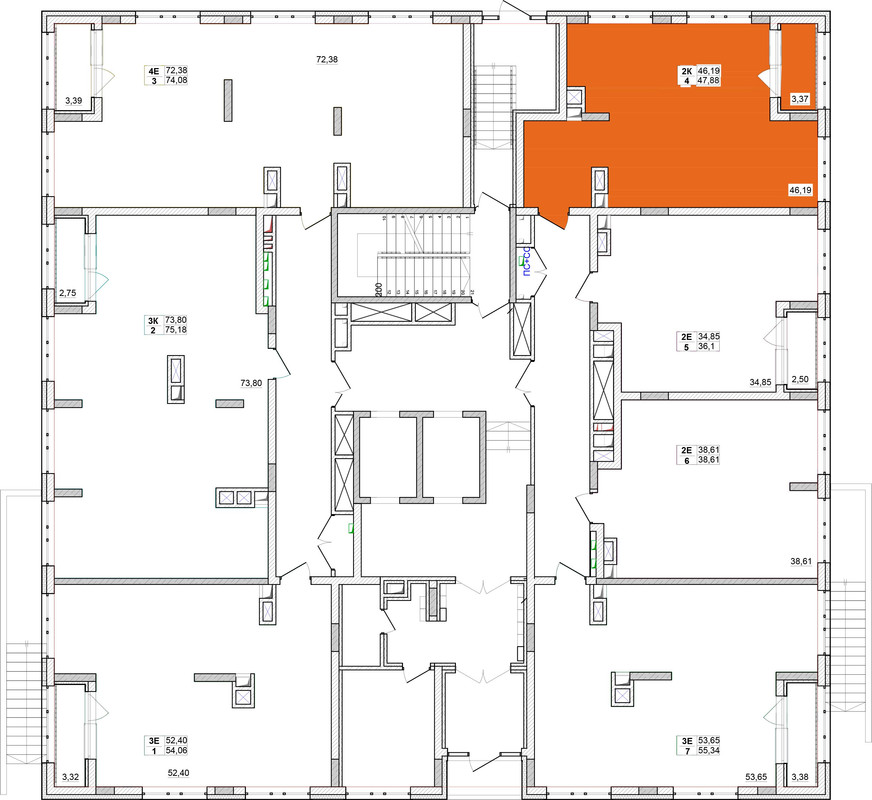 Планировка 2-комн. 1