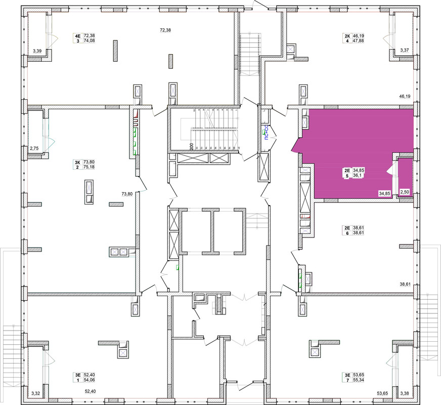 Планировка 2-комн. 1