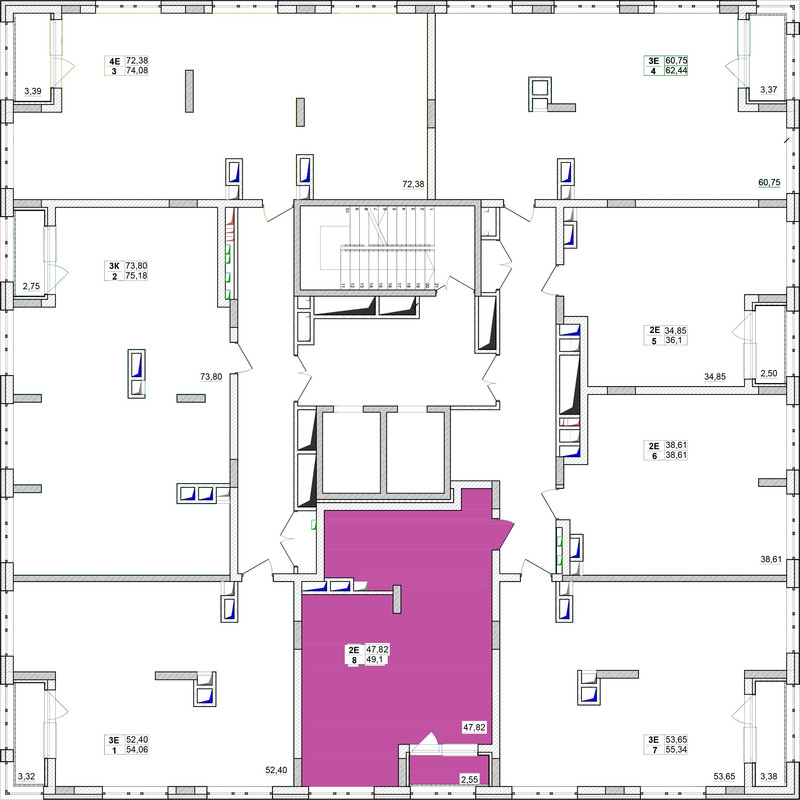Планировка 2-комн. 1