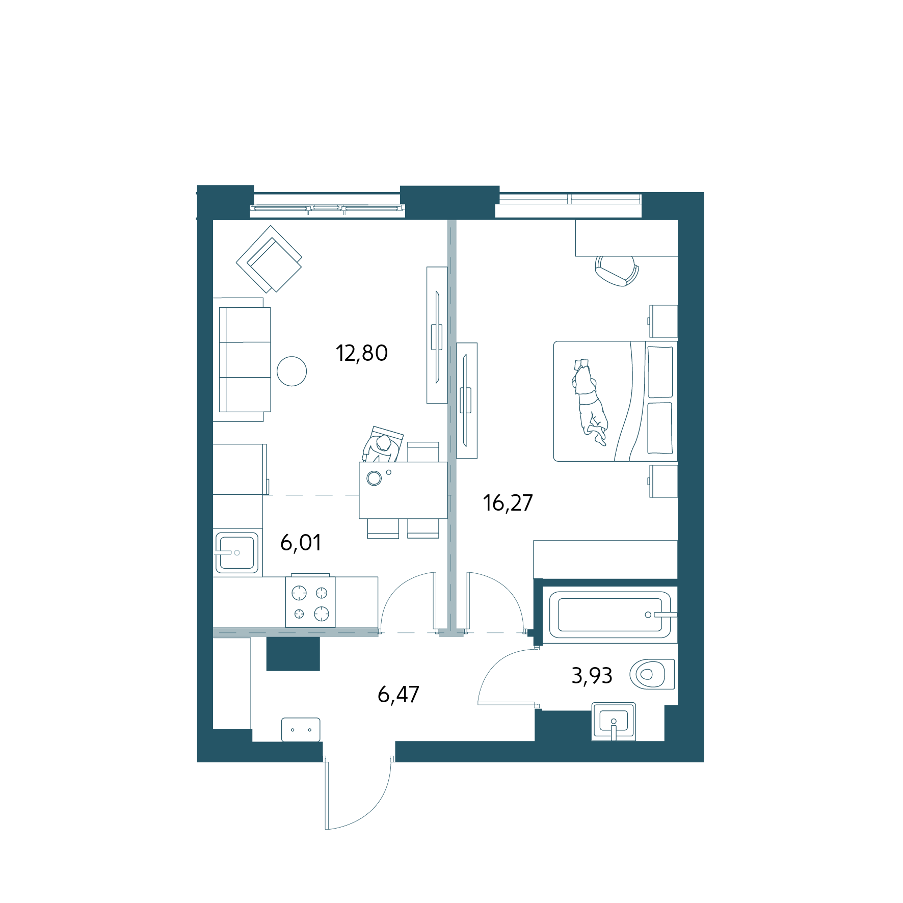 Планировка 2-комн. 2