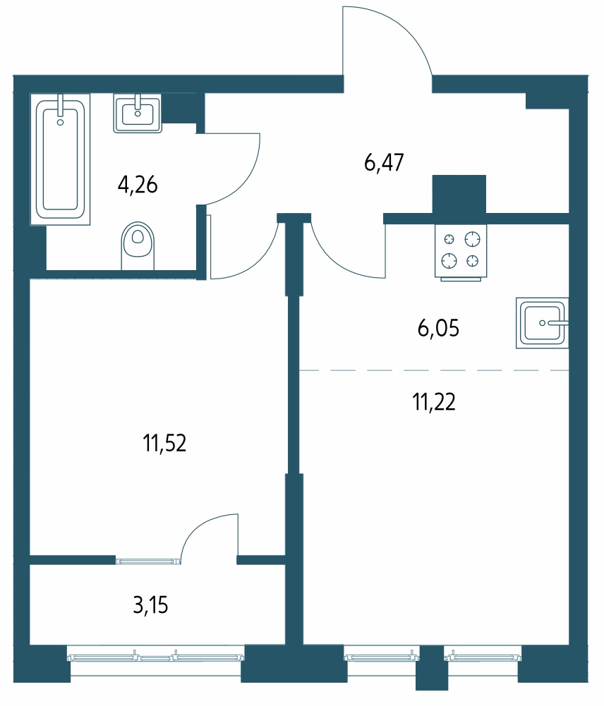 Планировка 2-комн. 2