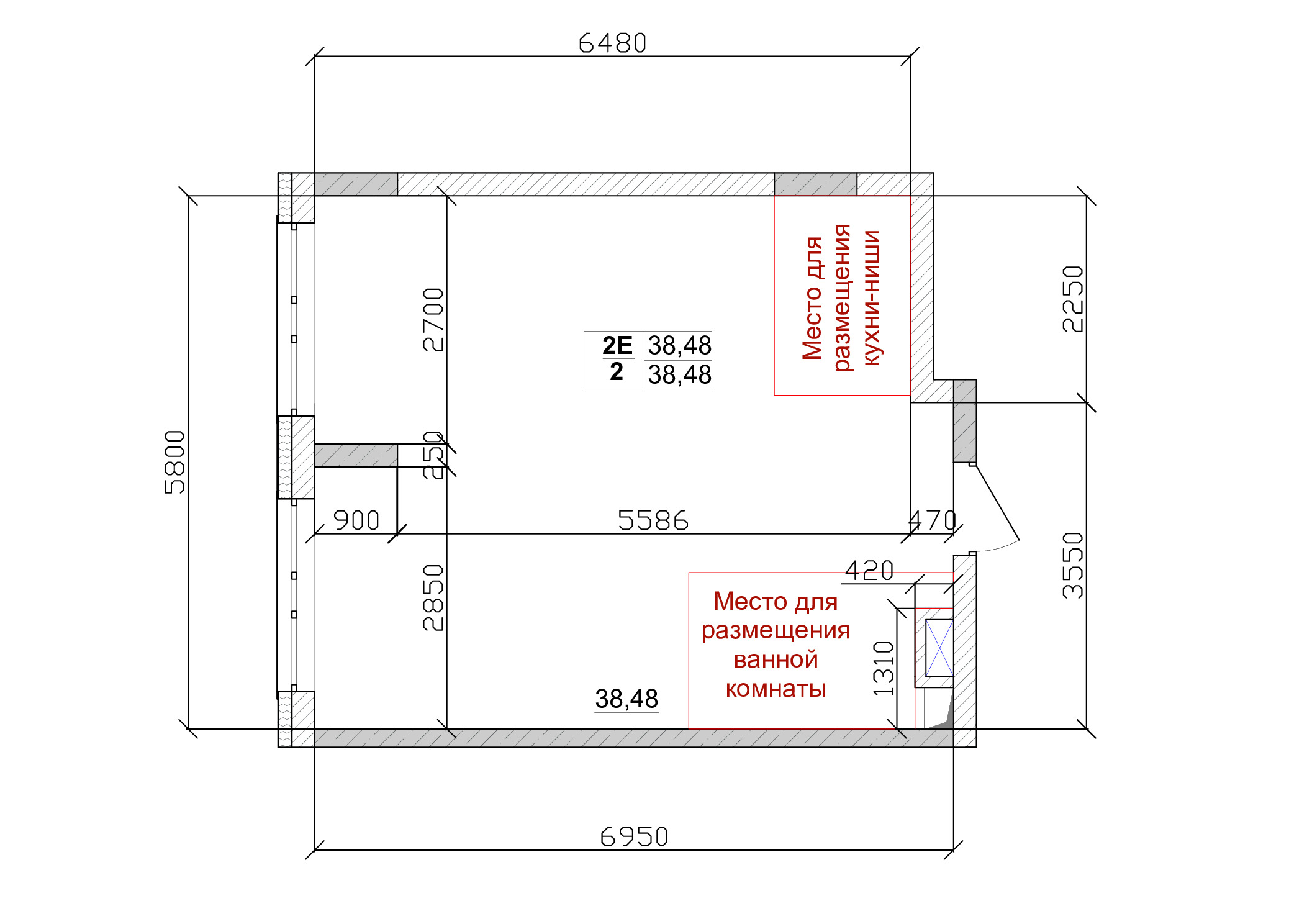 Планировка 2-комн. 1