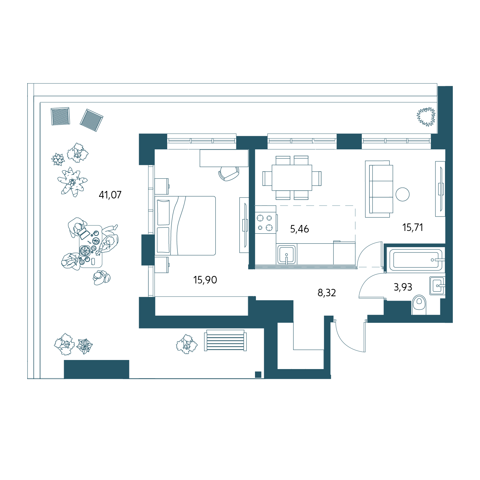 Планировка 3-комн. 2