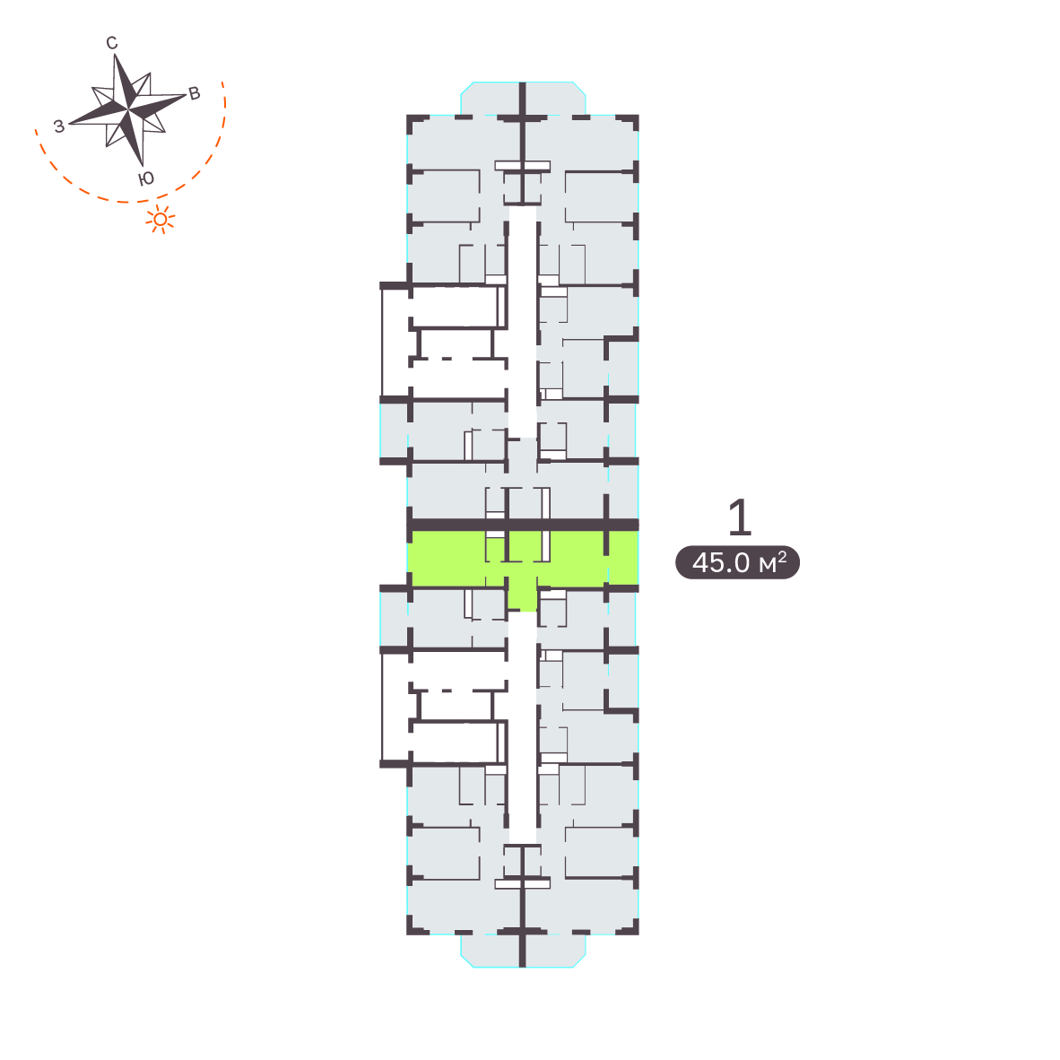 Планировка 1-комн. 3