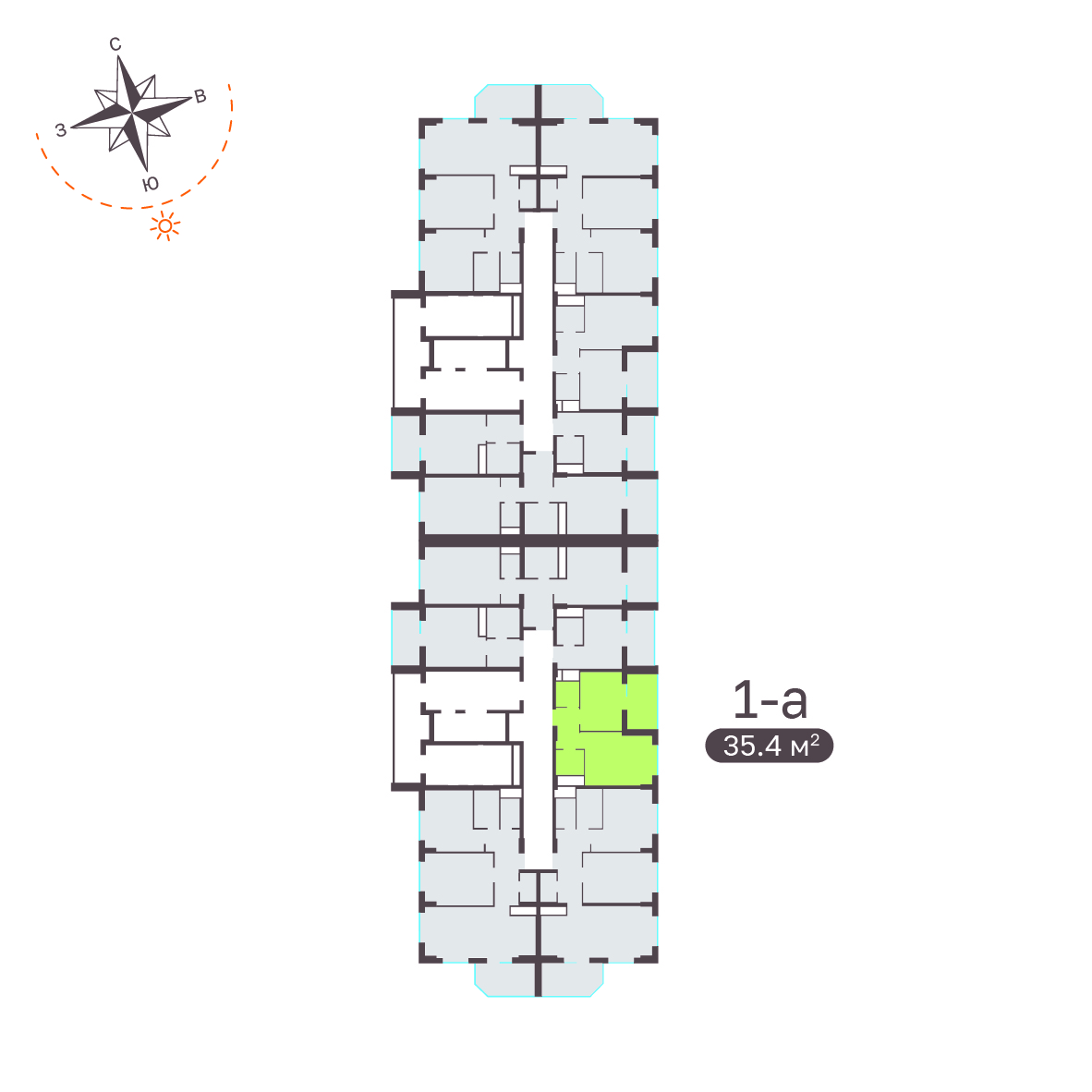 Планировка 1-комн. 3