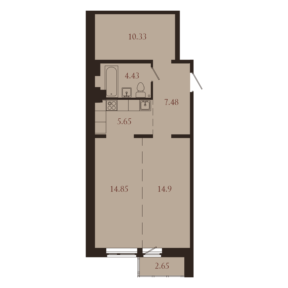 Планировка 2-комн. 1