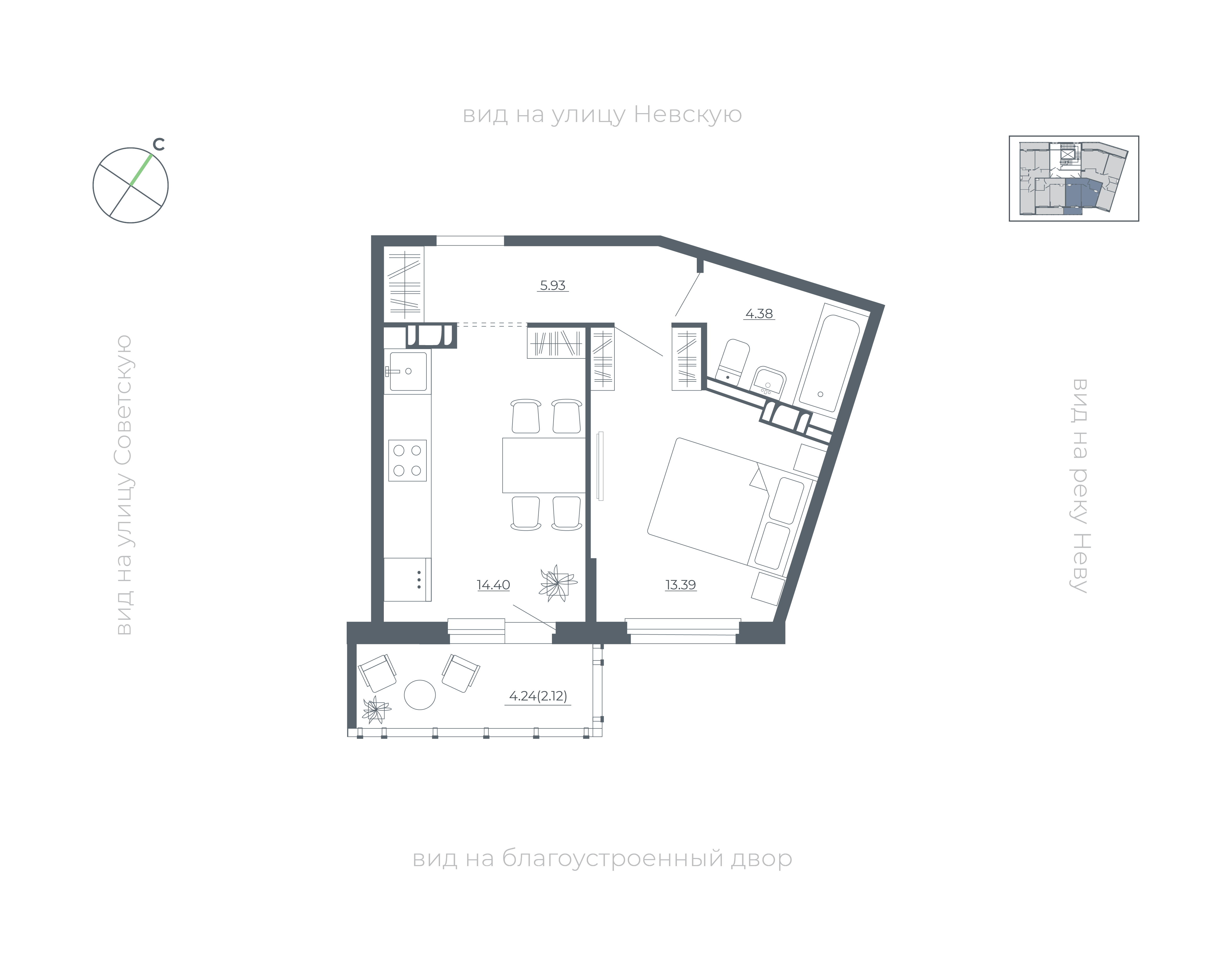 Планировка 1-комн. 2
