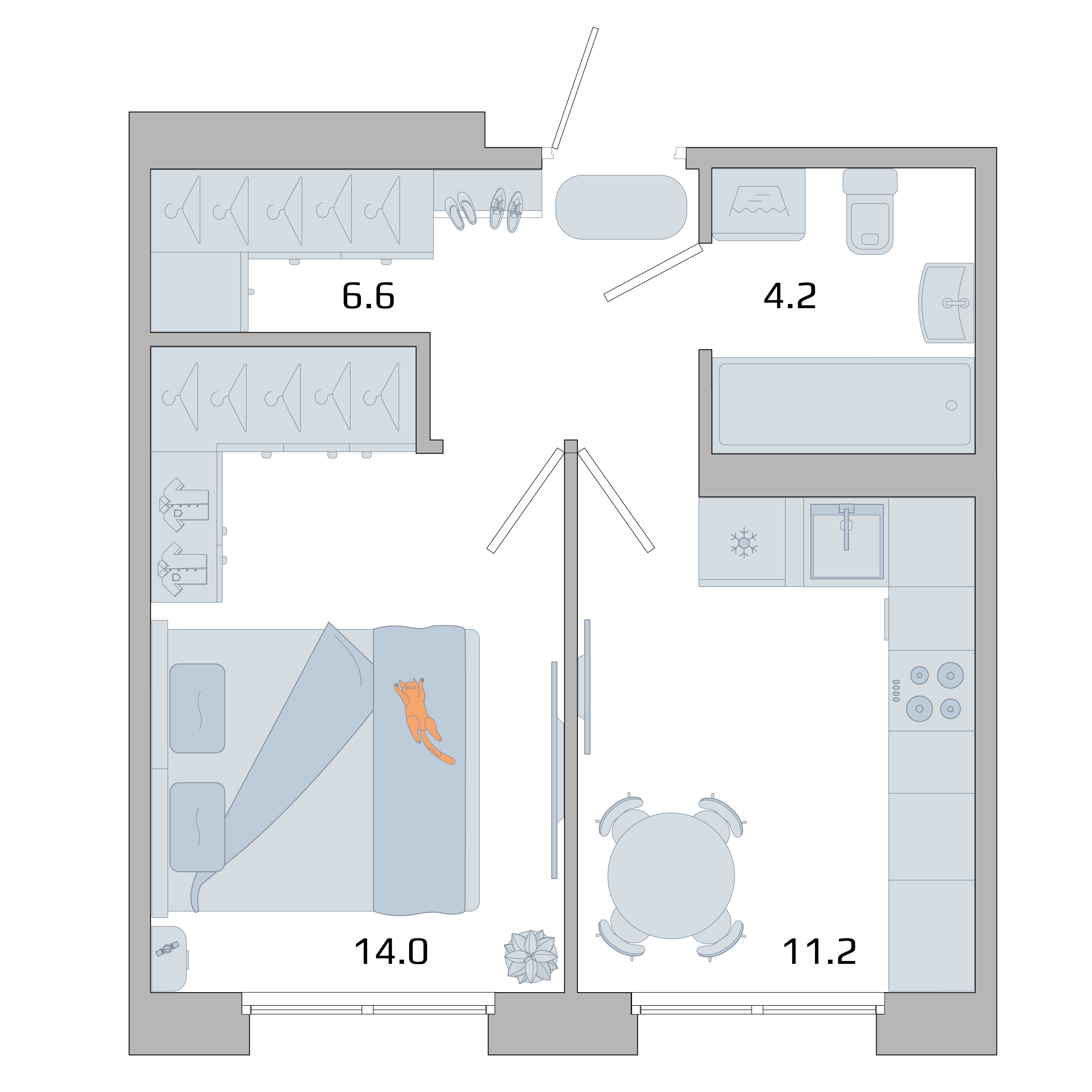 1-комнатная квартира, 36 кв.м, Авиатор, изображение-2